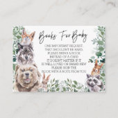 赤ちゃんシャワー森林動物の森のための本 エンクロージャーカード (正面)