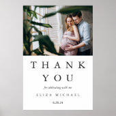 赤ちゃんシャワー歓迎のサインと写真と日付 ポスター (正面)