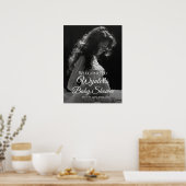 赤ちゃんシャワー歓迎のサインと写真 ポスター (キッチン)