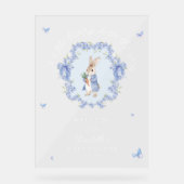 赤ちゃんシャワー歓迎の途中に小さなバニー アクリルサイン (正面)