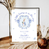 赤ちゃんシャワー歓迎の途中に小さなバニー ポスター