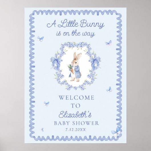 赤ちゃんシャワー歓迎の途中に小さなバニー ポスター (正面)