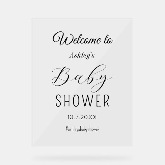 赤ちゃんシャワー歓迎アクリルサイン アクリルサイン (正面)