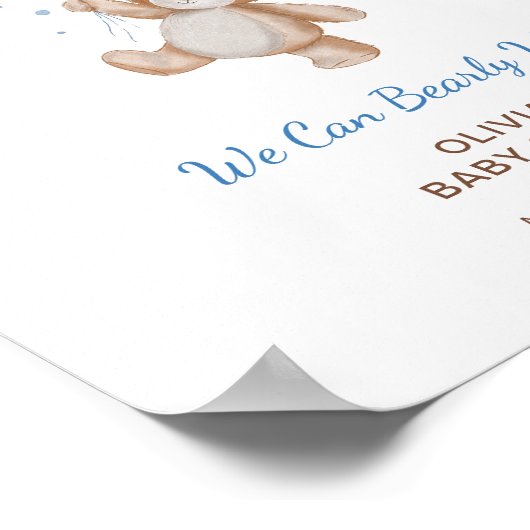 赤ちゃんシャワー歓迎サインを待つことができる ポスター (角)