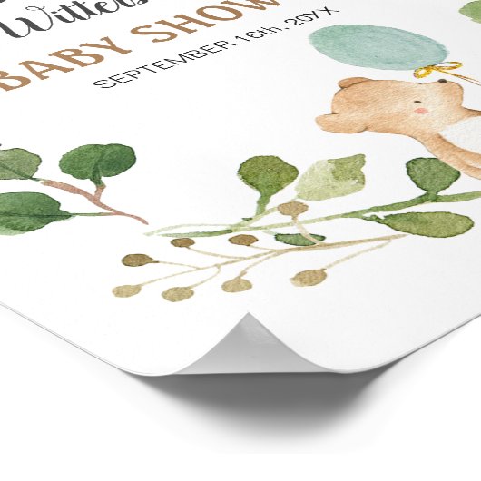 赤ちゃんシャワー歓迎サインを待つことができる ポスター (角)