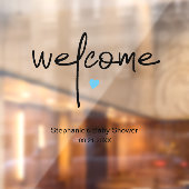 赤ちゃんシャワー歓迎サインミニブルーハート ウィンドウサイン (シート2)