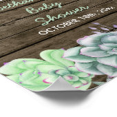 赤ちゃんシャワー歓迎サイン素朴多肉 ポスター (角)