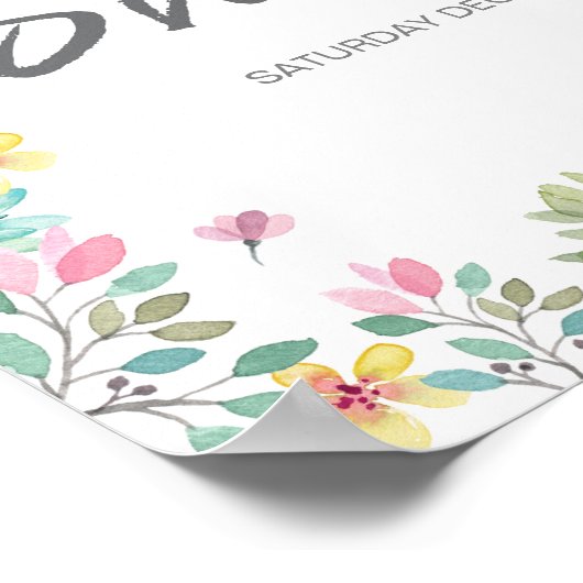 赤ちゃんシャワー歓迎サイン ポスター (角)