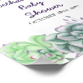 赤ちゃんシャワー歓迎サイン – 水彩多肉類 ポスター (角)