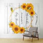 赤ちゃんシャワー母は日の花の素朴な木 タペストリー (インサイチュ(横))