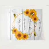 赤ちゃんシャワー母は日の花の素朴な木 タペストリー (正面(横))