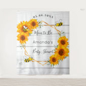 赤ちゃんシャワー母は日の花の素朴な木 タペストリー (正面)