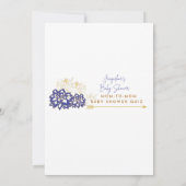 赤ちゃんシャワー母へ母クイズ紫テーマ サンキューカード (裏面)