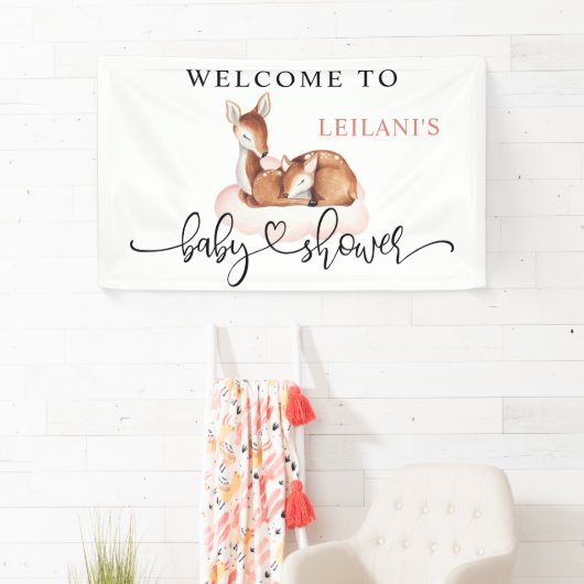 赤ちゃんシャワー水カラーディアピンククラウドウェルカム 横断幕 (インサイチュ)