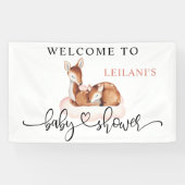 赤ちゃんシャワー水カラーディアピンククラウドウェルカム 横断幕 (横)