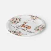 赤ちゃんシャワー水カラーディアピンクフローラ ペーパープレート (アングル)