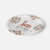 赤ちゃんシャワー水カラーOhディアピンクフローラ ペーパープレート (アングル)