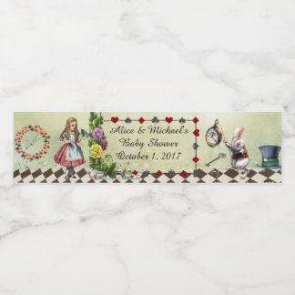 赤ちゃんシャワー水ボトルラベル、アリスワンダーランド ペットボトルラベル