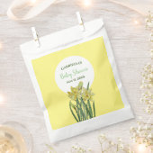 赤ちゃんシャワー水彩ダッフォジルイエロー背景 フェイバーバッグ (クリップ留めされた状態)