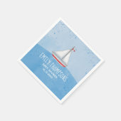 赤ちゃんシャワー水彩可愛いお洒落帆船 スタンダードカクテルナプキン (角)