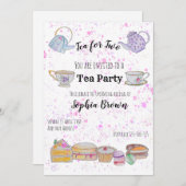 赤ちゃんシャワー水彩案内（女の子） 招待状 (正面/裏面)