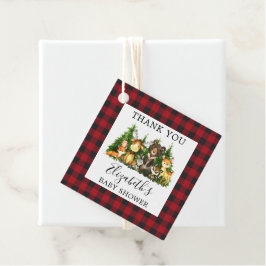 赤ちゃんシャワー水彩森林動物素朴 フェイバータグ