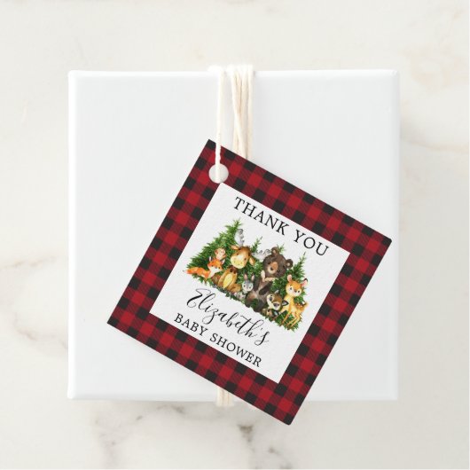 赤ちゃんシャワー水彩森林動物素朴 フェイバータグ (インサイチュ)