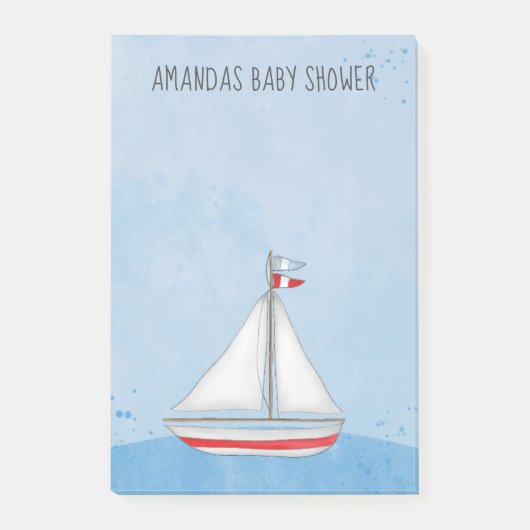 赤ちゃんシャワー水航海の色ありがとう可愛い ポストイット (正面)