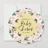 赤ちゃんシャワー水色の黄色のガーリーフローラ (正面)