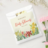 赤ちゃんシャワー水色オレンジ黄色春花 フェイバーバッグ (封をした状態)