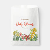 赤ちゃんシャワー水色オレンジ黄色春花 フェイバーバッグ (正面)