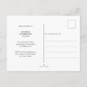 赤ちゃんシャワー水色ガーランド多肉植物 インビテーションポストカード (裏面)