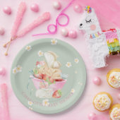 赤ちゃんシャワー水色ガールフェアリーかわいいウサギ ペーパープレート (パーティー)