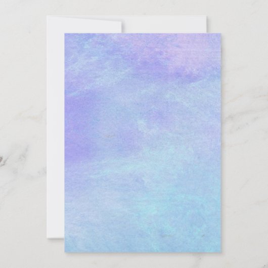 赤ちゃんシャワー水色バタフライとブルーチューリップ 招待状 (裏面)