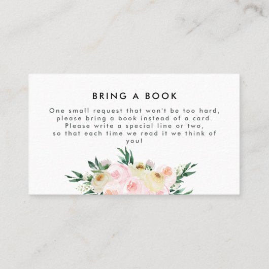 赤ちゃんシャワー水色ピンクガーリーフローラゲーム 名刺 (裏面)