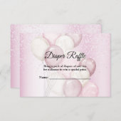 赤ちゃんシャワー水色ピンクホワイトバルーンパーティー エンクロージャーカード (正面/裏面)