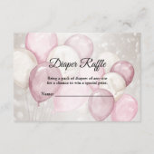 赤ちゃんシャワー水色ピンクホワイトバルーンパーティー エンクロージャーカード (正面)