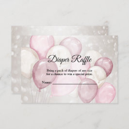 赤ちゃんシャワー水色ピンクホワイトバルーンパーティー エンクロージャーカード