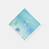 赤ちゃんシャワー海の下で スタンダードカクテルナプキン (角)