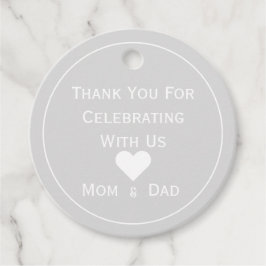 赤ちゃんシャワー淡いグレーと白 フェイバータグ