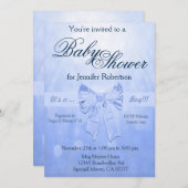 赤ちゃんシャワー淡い色のブルー 招待状 (正面/裏面)