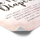 赤ちゃんシャワー深夜おむつボホフラワーフェザー ポスター (角)