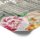 赤ちゃんシャワー深夜おむつ花ウッドライト ポスター (角)