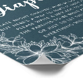 赤ちゃんシャワー深夜おむつ青い白い花 ポスター (角)