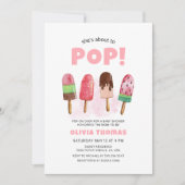 赤ちゃんシャワー準備ができてピンクの甘ポップ・アートのいアイスクリーム 招待状 (正面)