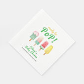 赤ちゃんシャワー準備ができて黄色のポップ・アートの緑のアイスクリーム スタンダードランチョンナプキン (角)