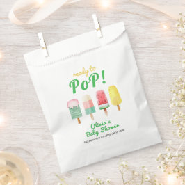 赤ちゃんシャワー準備ができて黄色のポップ・アートの緑のアイスクリーム フェイバーバッグ