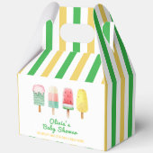 赤ちゃんシャワー準備ができて黄色のポップ・アートの緑のアイスクリーム フェイバーボックス (正面)