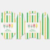 赤ちゃんシャワー準備ができて黄色のポップ・アートの緑のアイスクリーム フェイバーボックス (見開き)