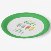 赤ちゃんシャワー準備ができて黄色のポップ・アートの緑のアイスクリーム ペーパープレート (アングル)